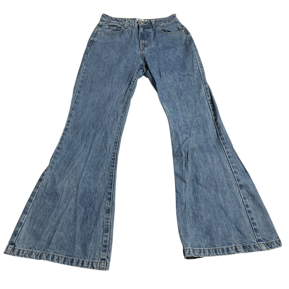 Princess Polly Womens Jeans Size 4 Blue High Rise Boot Flare Leg Zip Fly Denim